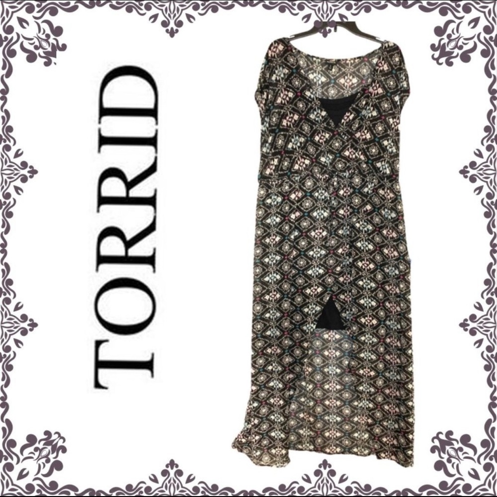 New TORRID Black Print Hi Lo Dress 2